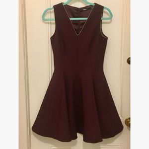 Waffle Weave Burgundy Party Dress Sz Small NWOT